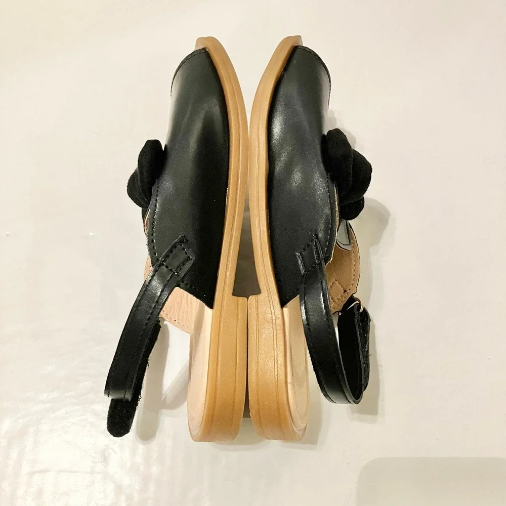 Girls Bowknot Sandals Flat Slingback Toddler Shoes Sz 28 (US 10.5)